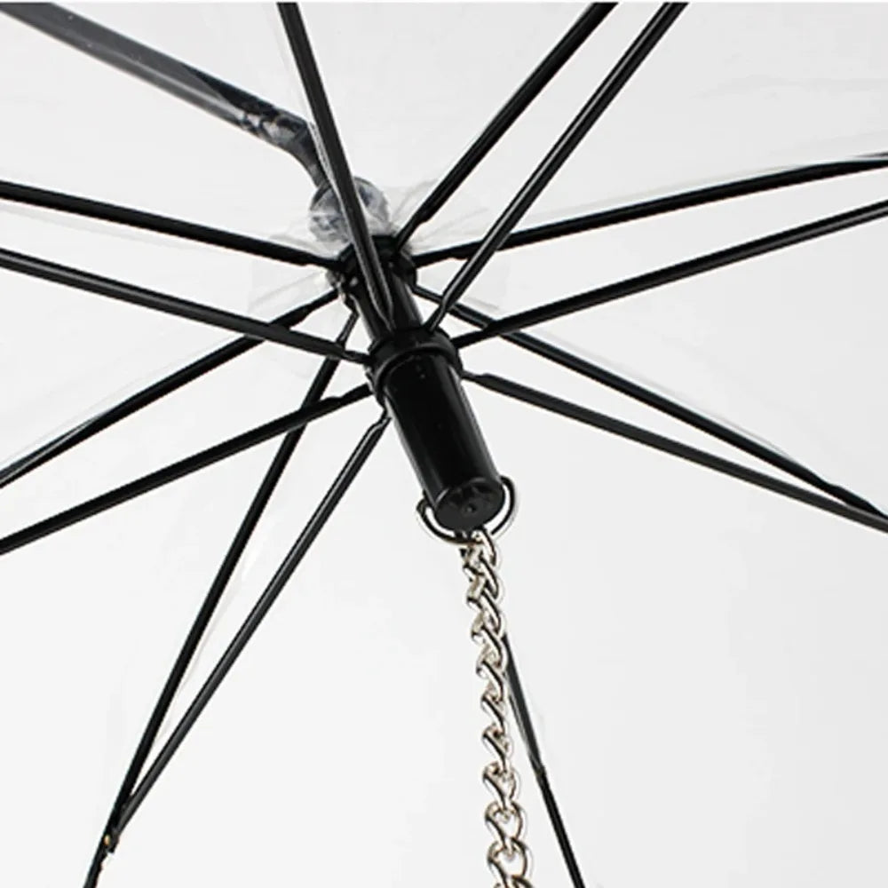 Transparent Dog Rain Umbrella – Detachable & Adjustable Pet Leash for Small Dogs