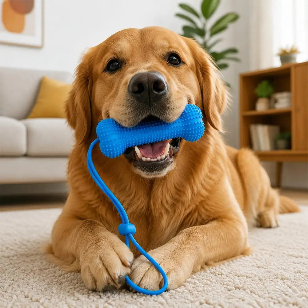 1/2/4PCS Pet Dental Care Chew Toy Silicone Dog Toothbrush Stick with Fixed Lanyard Interactive Tugging Toy for Dog Teeth Clean