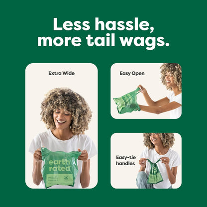 Earth Rated Lavender Dog Waste Bags with Handles - Value Pack of 600, Easy Tie and Guaranteed Leakproof