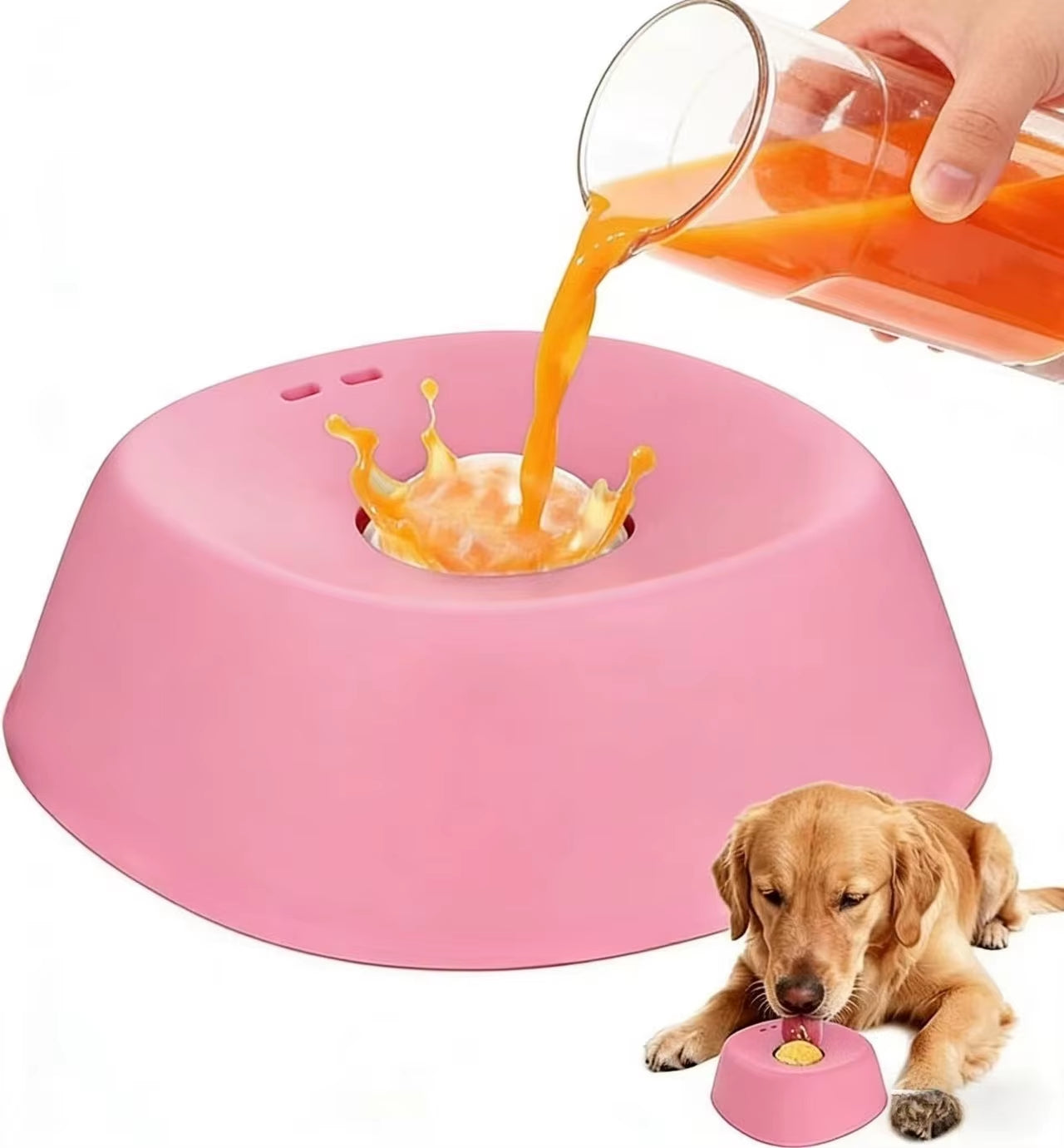 Slow Feeder Dog Bowl – Non-Slip Lick Mat for Treats, Bone Broth, Yogurt & Ice Cream