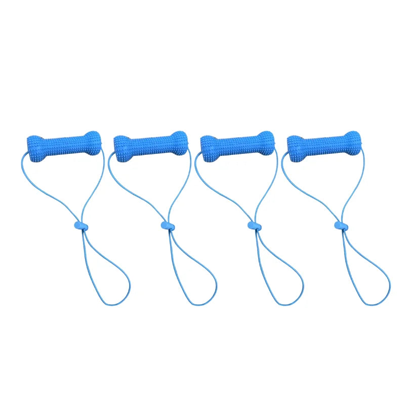 1/2/4PCS Pet Dental Care Chew Toy Silicone Dog Toothbrush Stick with Fixed Lanyard Interactive Tugging Toy for Dog Teeth Clean