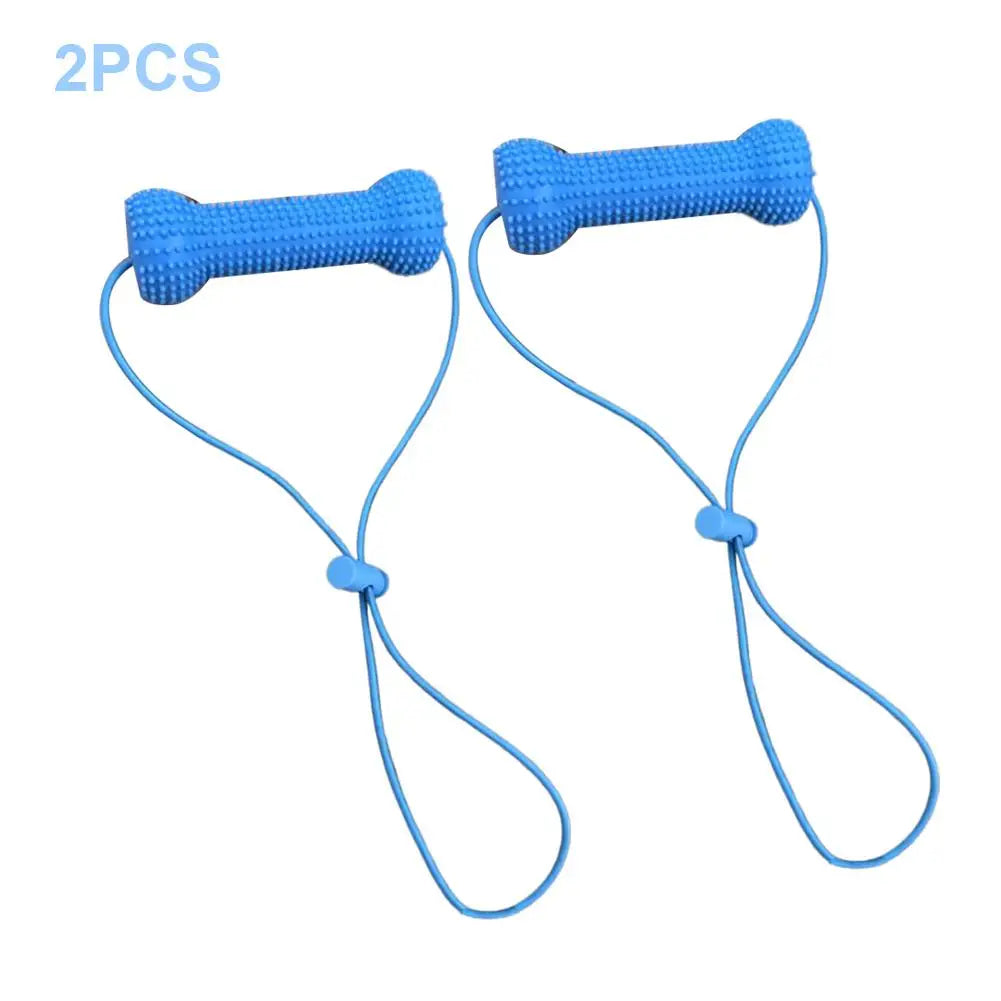 1/2/4PCS Pet Dental Care Chew Toy Silicone Dog Toothbrush Stick with Fixed Lanyard Interactive Tugging Toy for Dog Teeth Clean