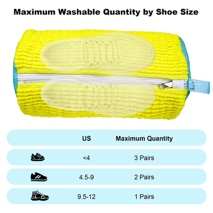 Shoe Washing Bag for Washing Machine and Drying Machine - Durable Shoe Washing Bag Suitable for All Shoe Sizes, Will Not Damage Shoes, Can Be Reused, and Is Easy to Store (Yellow/Gray) Laundry Organizer Laundry Room Organiser