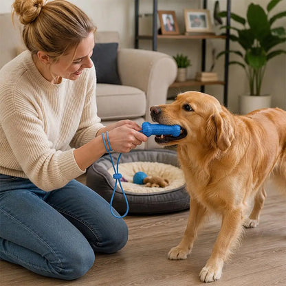1/2/4PCS Pet Dental Care Chew Toy Silicone Dog Toothbrush Stick with Fixed Lanyard Interactive Tugging Toy for Dog Teeth Clean