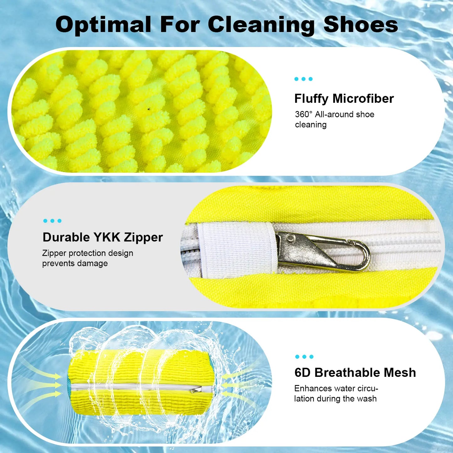 Shoe Washing Bag for Washing Machine and Drying Machine - Durable Shoe Washing Bag Suitable for All Shoe Sizes, Will Not Damage Shoes, Can Be Reused, and Is Easy to Store (Yellow/Gray) Laundry Organizer Laundry Room Organiser