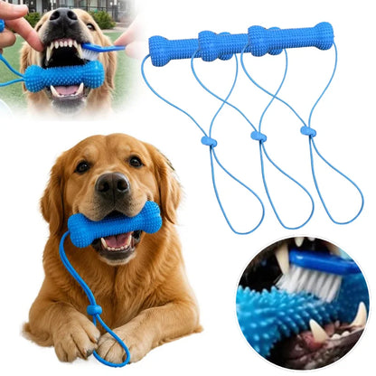 1/2/4PCS Pet Dental Care Chew Toy Silicone Dog Toothbrush Stick with Fixed Lanyard Interactive Tugging Toy for Dog Teeth Clean