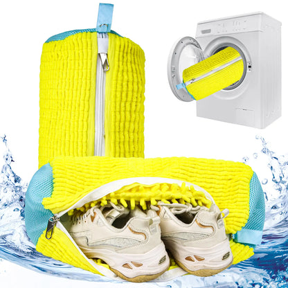 Shoe Washing Bag for Washing Machine and Drying Machine - Durable Shoe Washing Bag Suitable for All Shoe Sizes, Will Not Damage Shoes, Can Be Reused, and Is Easy to Store (Yellow/Gray) Laundry Organizer Laundry Room Organiser